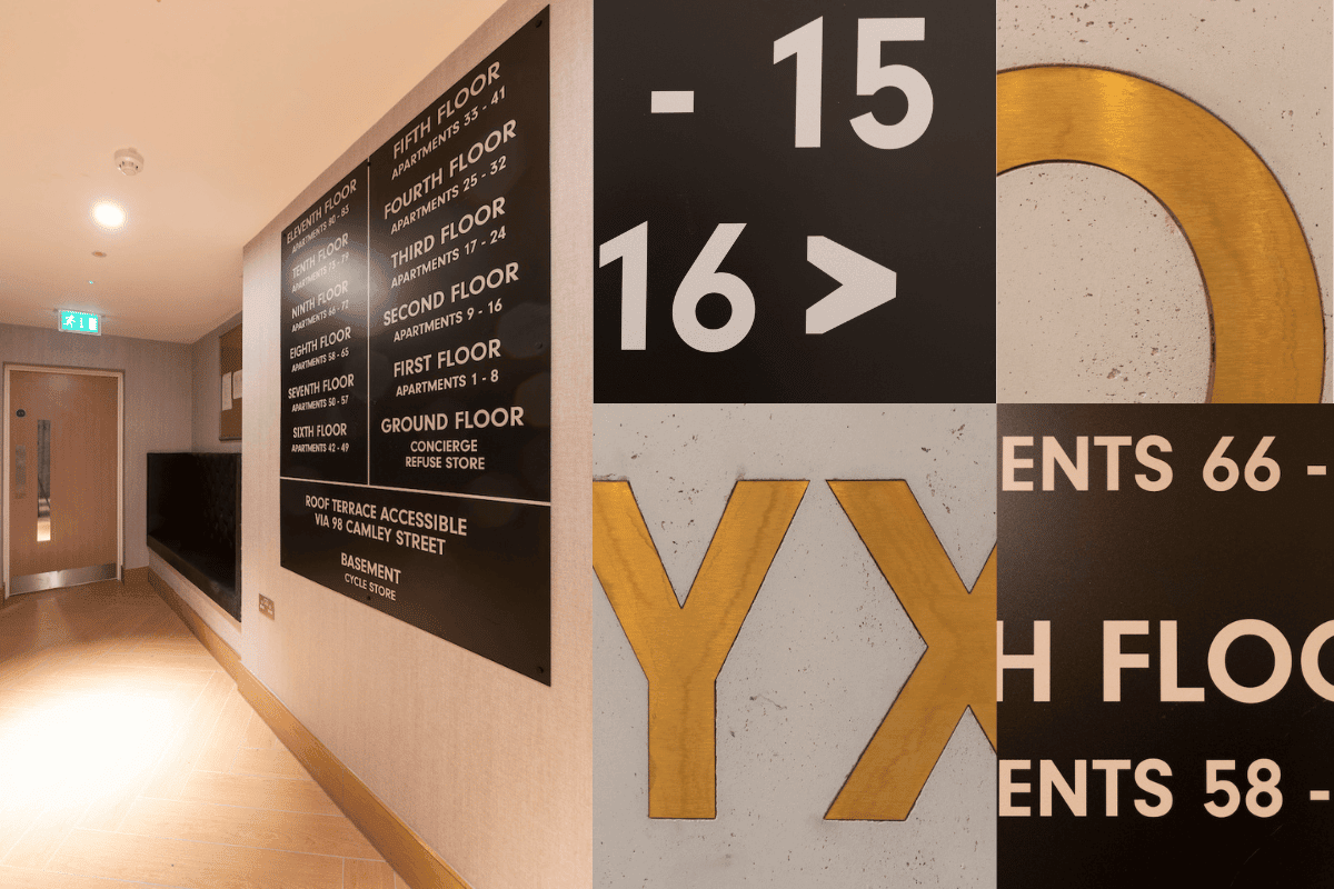 Onyx Apartment Lobby Signage Designs