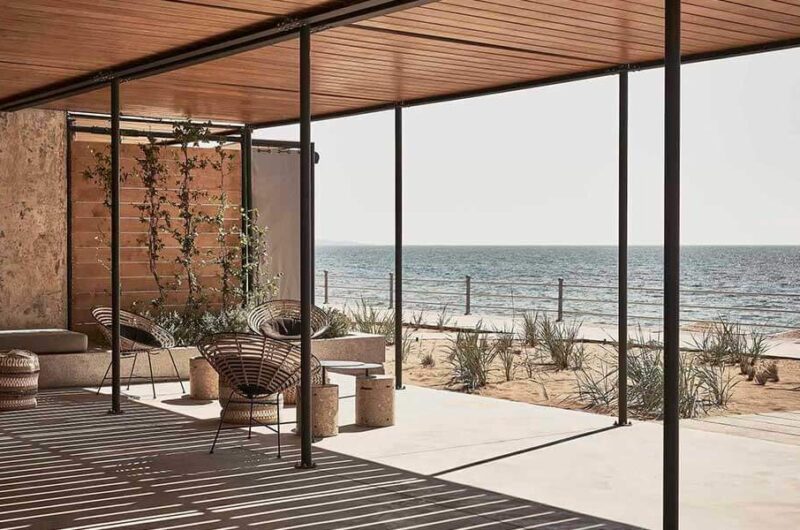 Dexamenes outdoor seating with a sea view