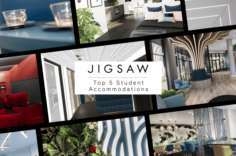 Collage of student accommodations designed by JIGSAW