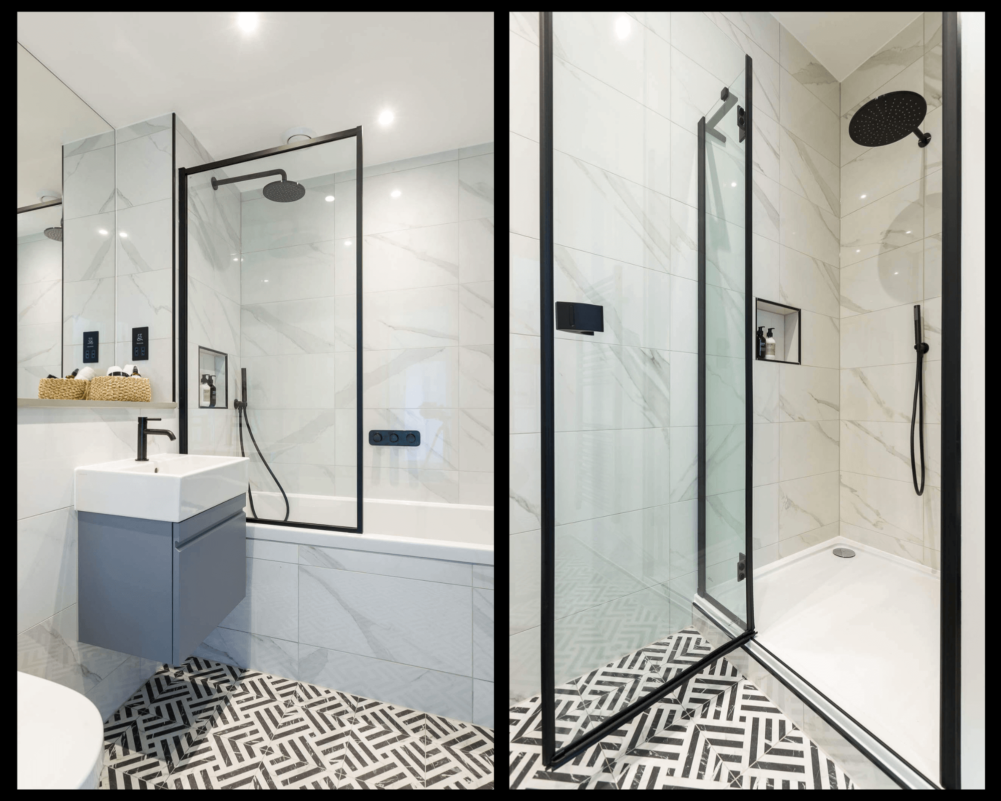 Bathroom in Irene House, London. Designed by Jigsaw, specified by Big Bath Company.